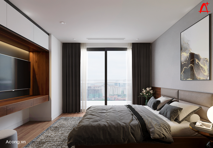 Thiết kế nội thất chung cư Sunshine Center: phòng ngủ master